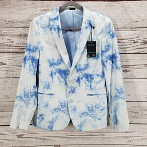 J.Ferrar New Men's Blue Dye Slim Fit Ultra Comfort Blazer Jacket Size 38S